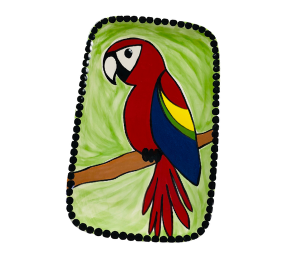Wayne Scarlet Macaw Plate