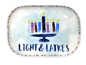 Wayne Hanukkah Light & Latkes Platter